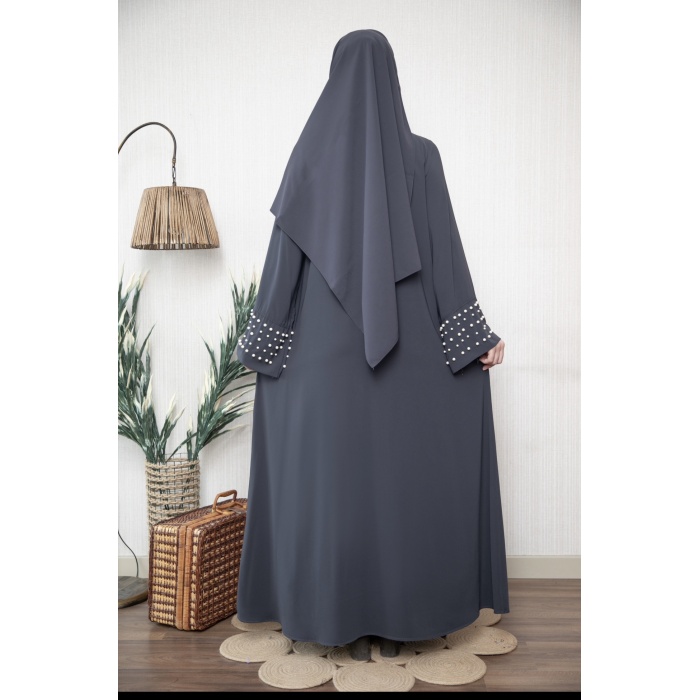 İncili Abaya Antrasit