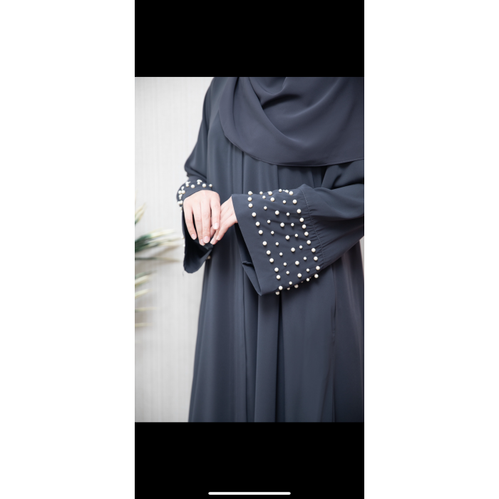 İncili Abaya Antrasit