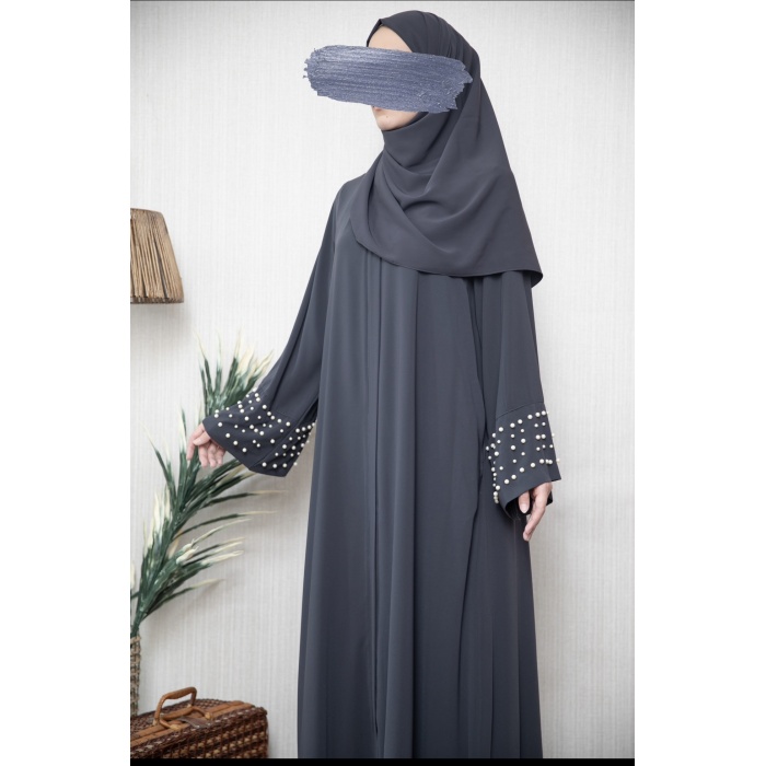 İncili Abaya Antrasit