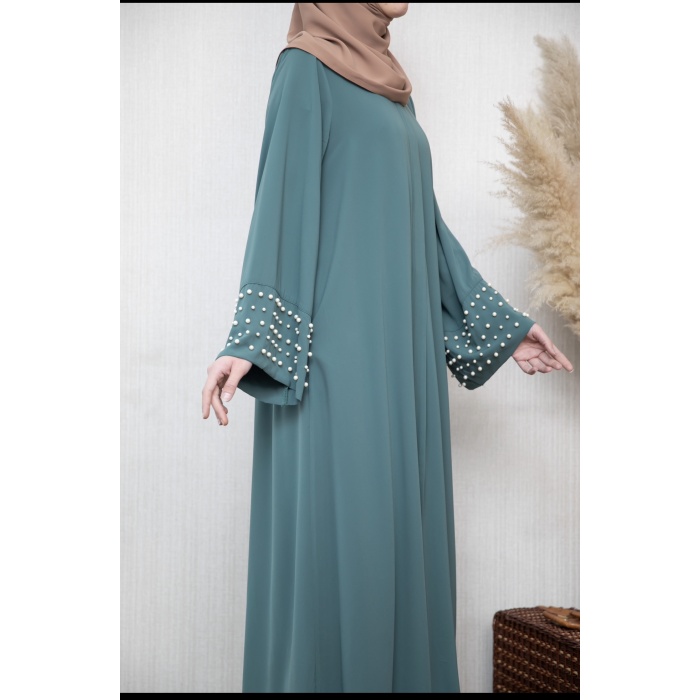 İncili Abaya Mint Yeşili