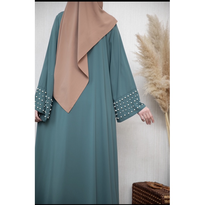 İncili Abaya Mint Yeşili