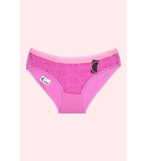 Gümüş Açık Pembe Dantelli Bikini Bayan Külot TM625