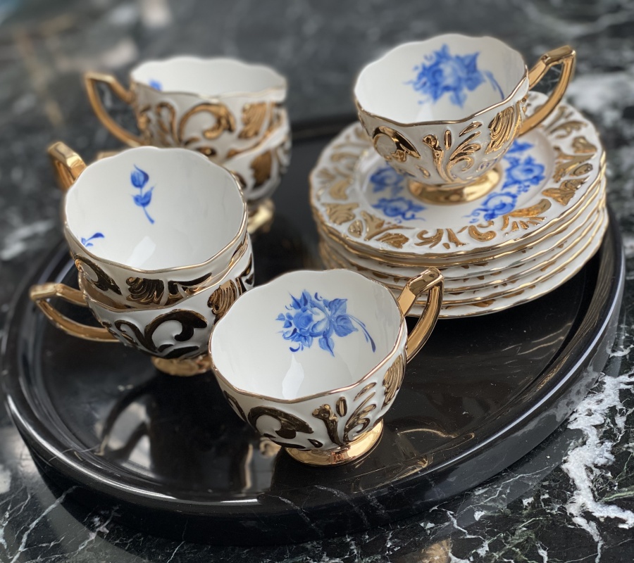 HAND PAINTED COFFEE SET