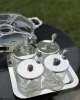 4 JAM JARS WITH TRAY