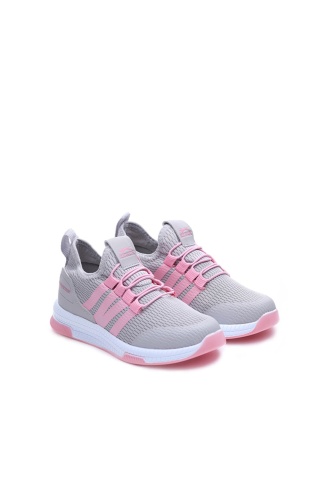 Slazenger Ebba Sneaker Çocuk Spor Ayakkabı Gri-Pembe