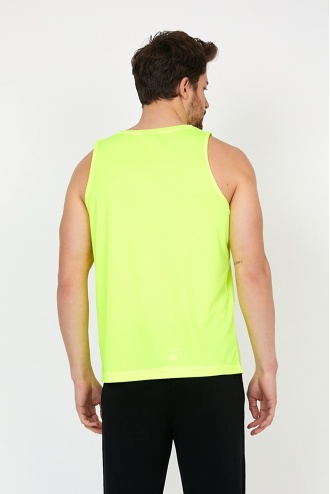 Slazenger RUN Erkek T-Shirt Spor Atlet Neon Sarı