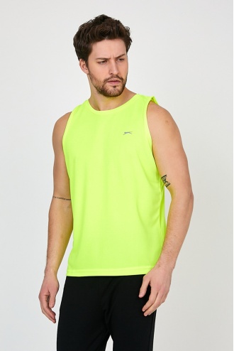 Slazenger RUN Erkek T-Shirt Spor Atlet Neon Sarı