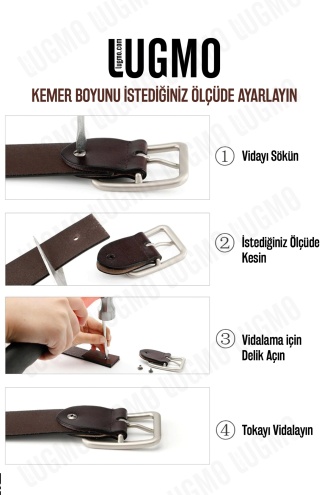 Hakiki 100% Deri Erkek Kemer Bordo 4,5 cm