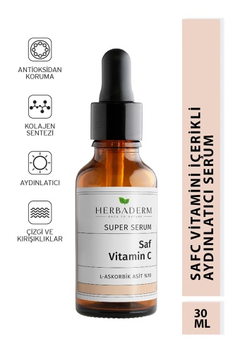 Herbaderm C Vitamin Aydınlatıcı Ve Ton Eşitleyici Yüz Serumu 30 ml %10 Ascorbic Acid