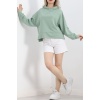 2 İplik Kapşonlu Sweat Mint