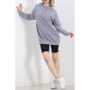 Oversize Kapşonlu Sweat Gri