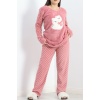 Battal Polar Pijama Takımı Pembe1