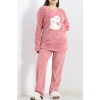 Battal Polar Pijama Takımı Pembe1