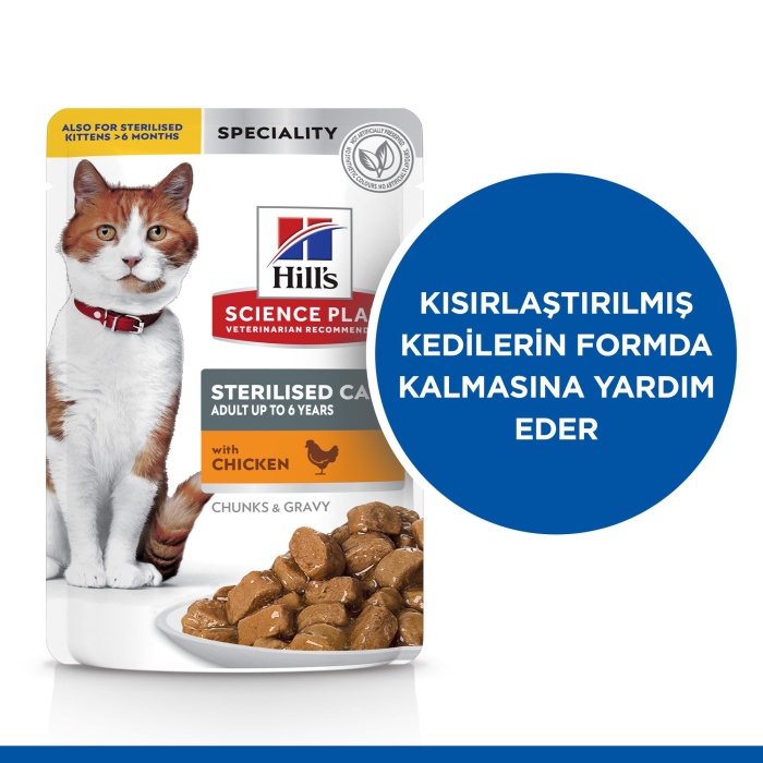 Hills Sterilised Tavuklu Pouch Kısırlaştırılmış Kedi Konservesi 85 Gr