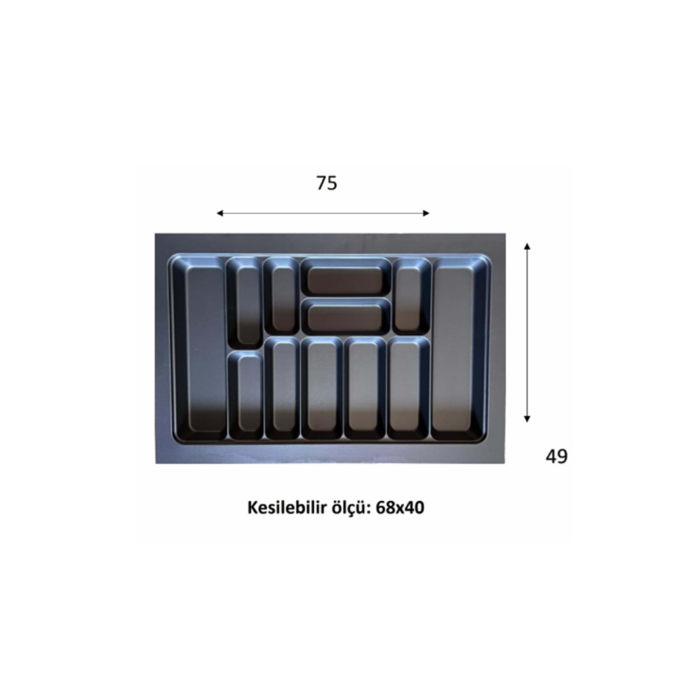 Eko Modüler Kaşıklık 76x49 Cm Antrasit  -70096