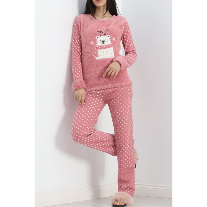 Polar Pijama Takımı Pudra