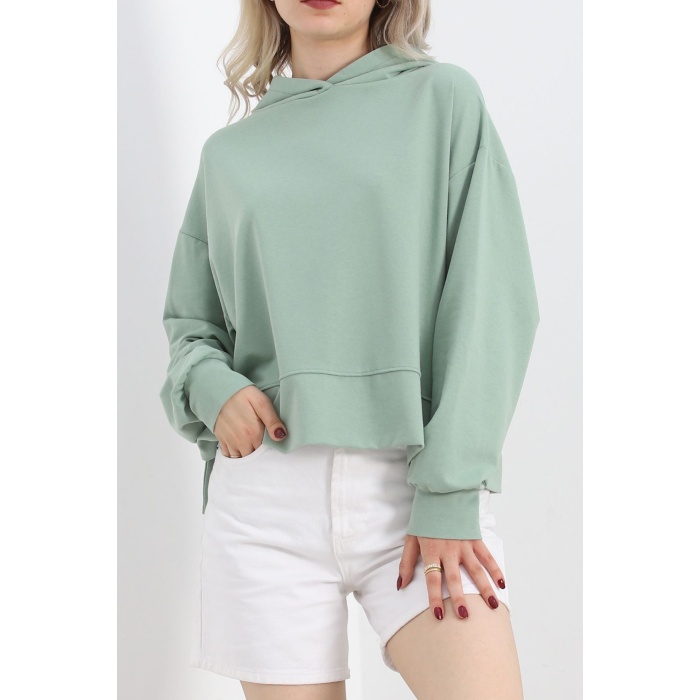 2 İplik Kapşonlu Sweat Mint