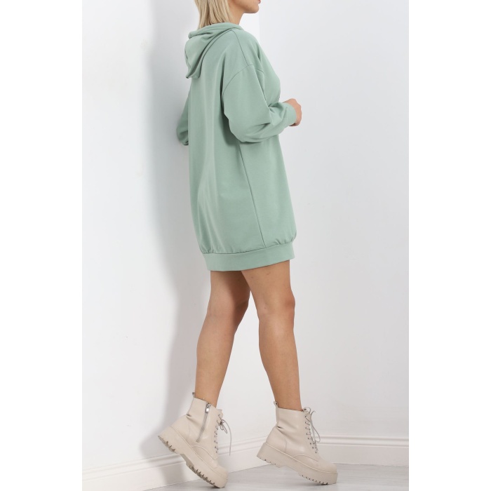 Oversize Kapşonlu Sweat Mint