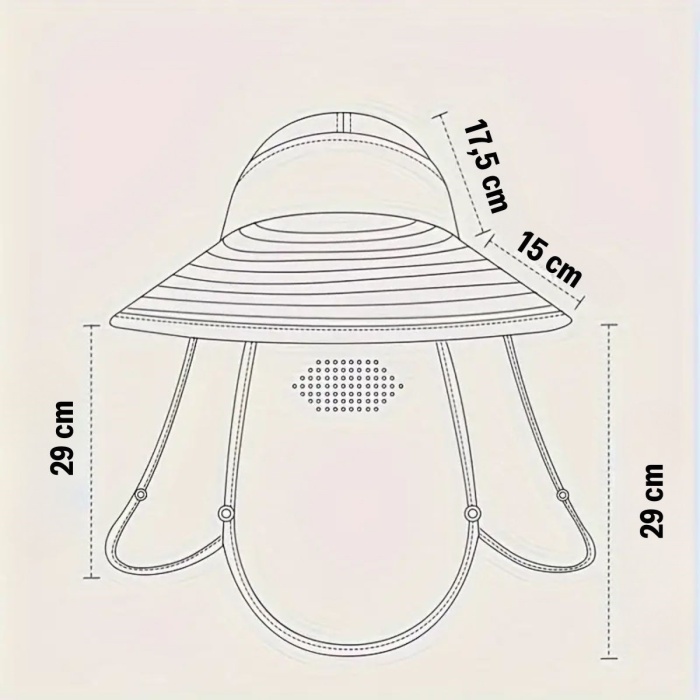 Güneş Koruyuculu Nefes Alabilen Maskeli ve Boyun Kapaklı Geniş Kenarlı Balıkçı Şapkası