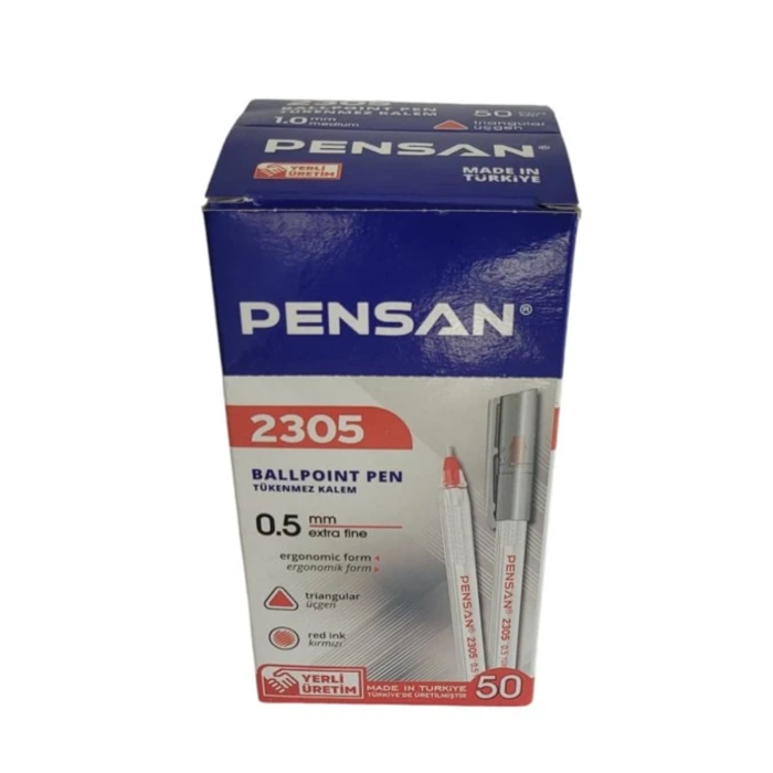 Pensan Büro Tükenmez Kalem 0.5 Mm. Kırmızı 50li