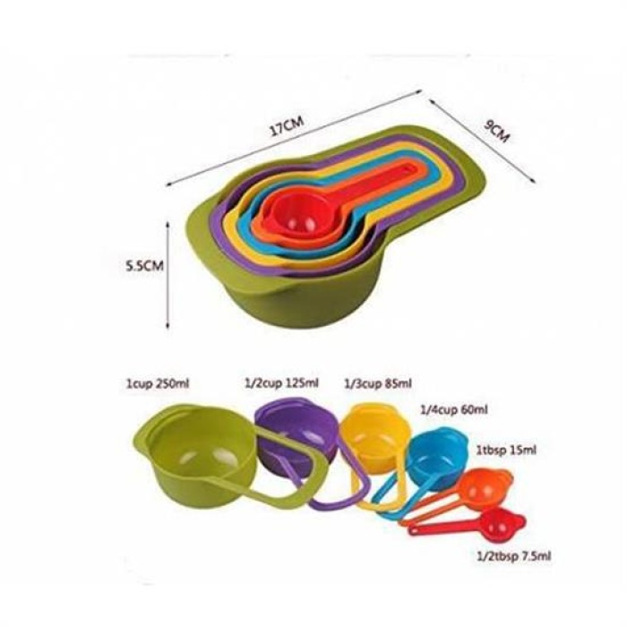 Pratik Ölçü Kaşığı Kabı 5li Şeker Baharat Sıvı Ölçer Aparat