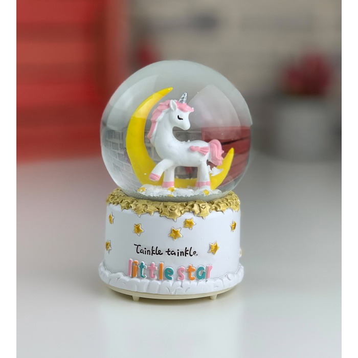 Unicorn Kar Küresi Orta Boy Sarı Ay