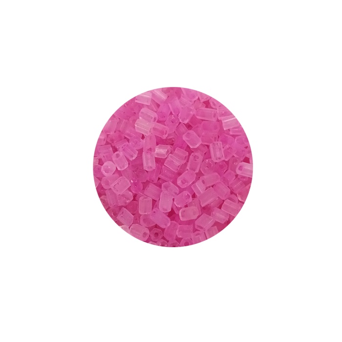 Kesme Cam Boncuk 2mm - 60 Gram - Şeffaf Mat Pembe