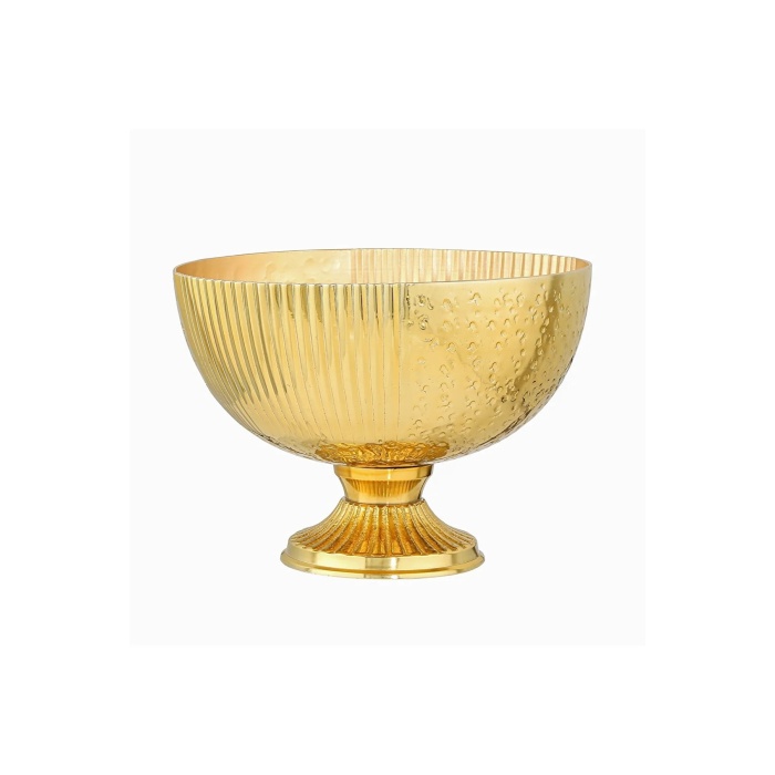 Gold Metal Çok Amaçlı Meyvelik Sunum Kasesi 19 cm