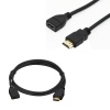 HDMI KABLO ERKEK DİŞİ GOLD UÇLU 25 CM UZATMA (MİNİ HD REC. İÇİN) (4549)