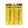 SUNKKO 3.7 VOLT 4000 MAH 26650 ŞARJ EDİLEBİLİR PİL (2Lİ PAKET) (4549)