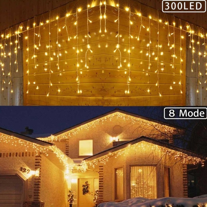 8 Fonksiyonlu 16 Saçaklı Perde Led 3 x 1 (Günışığı) (4549)