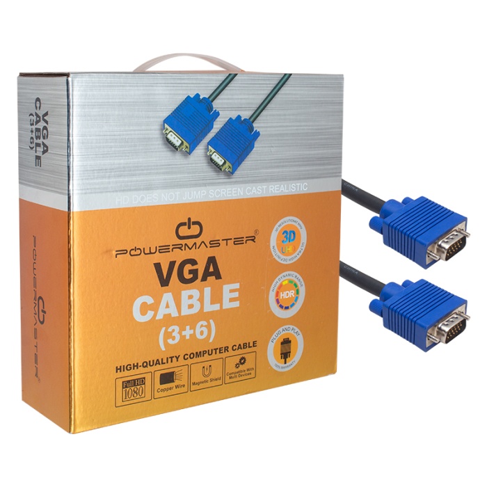 VGA KABLO 15 PİN 3+6 ERKEK/ERKEK 20 METRE KUTULU (4549)