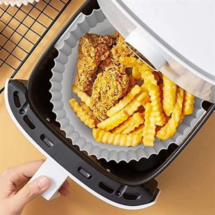 Renkli Isıya Dayanıklı Yıkanılabilir Silikon Fırın Ve Airfryer Yuvarlak Pişirme Matı 20 Cm (4549)