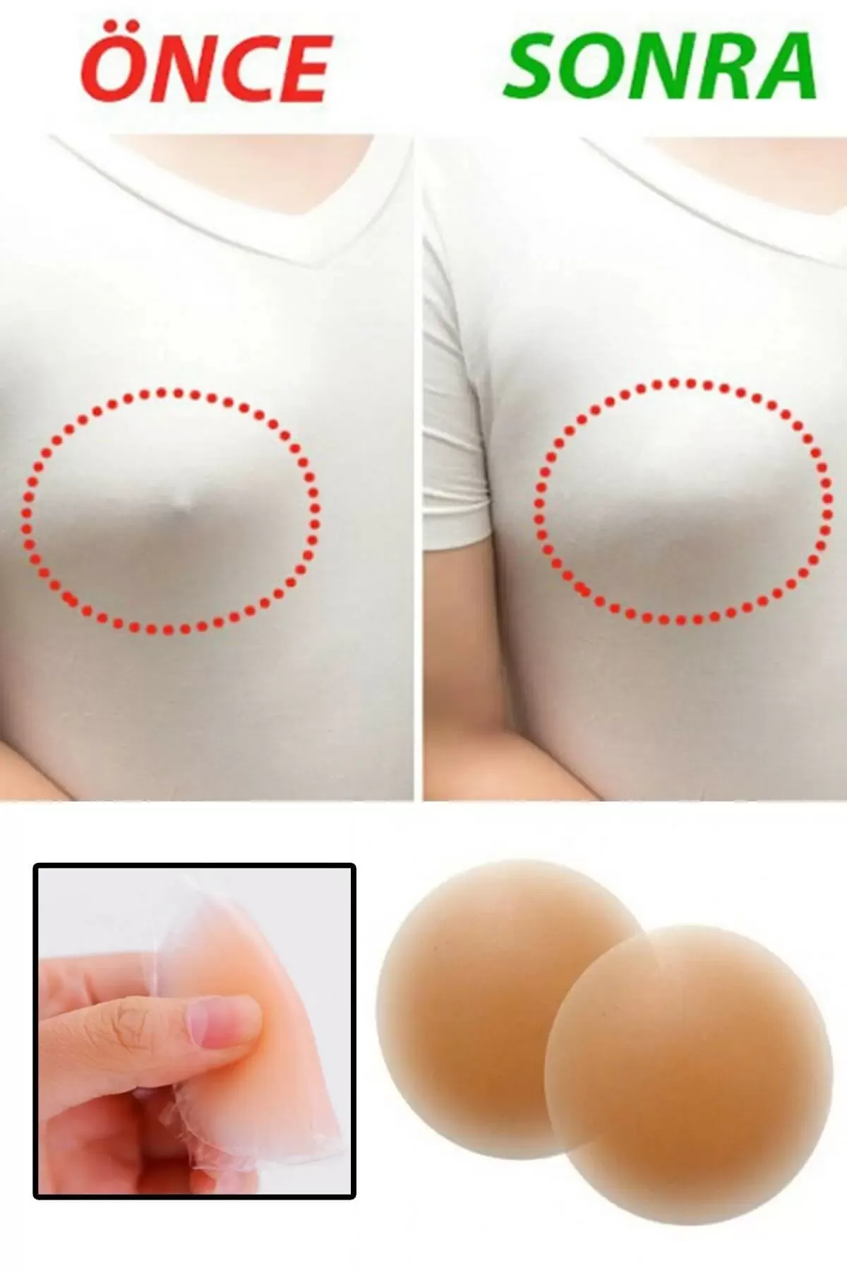 Göğüs Ucu Gizleyen Şeffaf Silikon Ped Nipple Silicone