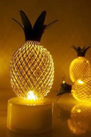 Ananas Metal Tel Mini Led Lamba Dekoratik Mini Lamba 1 Adet