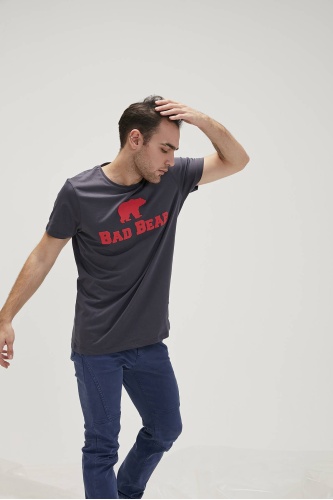 Bad Bear Tee Bisiklet Yaka Erkek Tişört - Antrasit