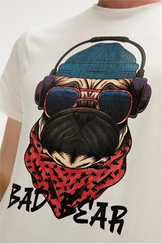 Bad Bear Reckless 3D Tişört - Beyaz