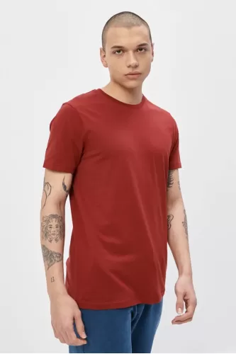 Riders Lee Crew Neck Erkek T-shirt-Bordo