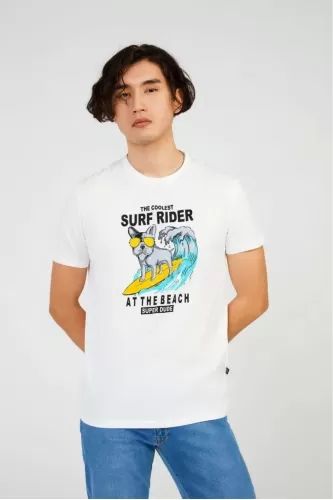 The Crow Surf Tee Tişört - Kırık Beyaz