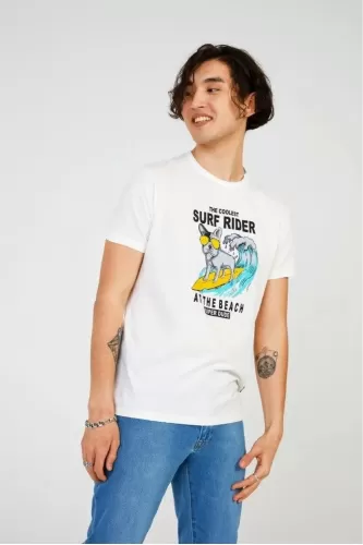 The Crow Surf Tee Tişört - Kırık Beyaz