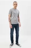 Riders Lee Crew Neck Erkek T-shirt-Dark Grey Melange