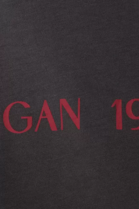 Addax Michigan 1975 Baskılı T-shirt - Antrasit