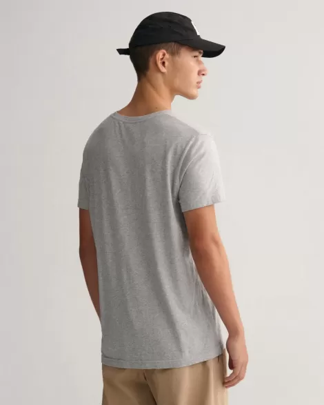 GANT Erkek Gri Regular Fit Bisiklet Yaka T-shirt