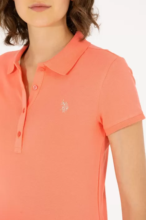 Polo Assn. Kadın P-Yaka T-Shirt-Somon