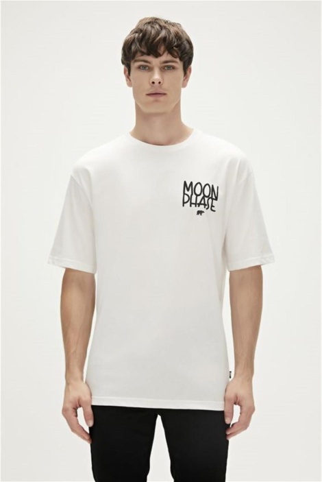 Moon Phase T-Shirt Siyah Baskılı Erkek T-SHİRT