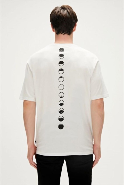 Moon Phase T-Shirt Siyah Baskılı Erkek T-SHİRT