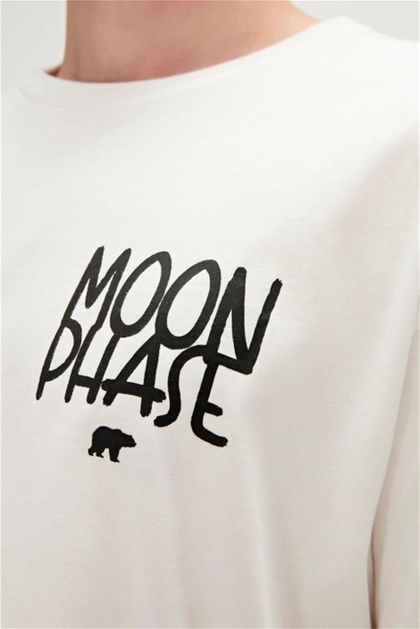 Moon Phase T-Shirt Siyah Baskılı Erkek T-SHİRT