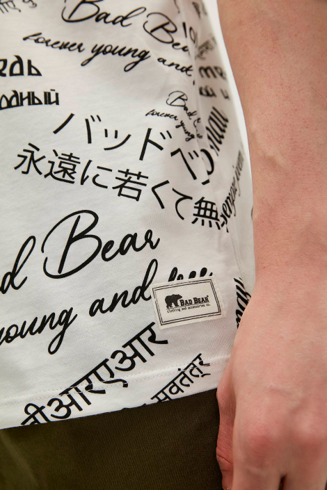 Bad Bear Erkek Language Tee T-shirt - Kırık Beyaz