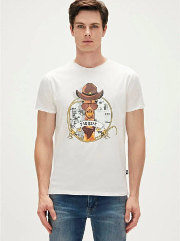 Bad Bear Giraffe T-shirt Off-white Beyaz Baskılı Erkek Tişört – Tarzınızı Konforla Bütünleştirin