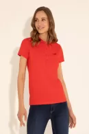 Polo Assn. Kadın P-Yaka T-Shirt-Açık Yeşil